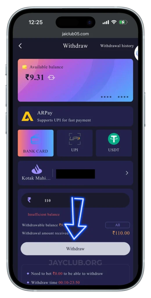 JAYCLUB-WITHDRAWAL-PAGE